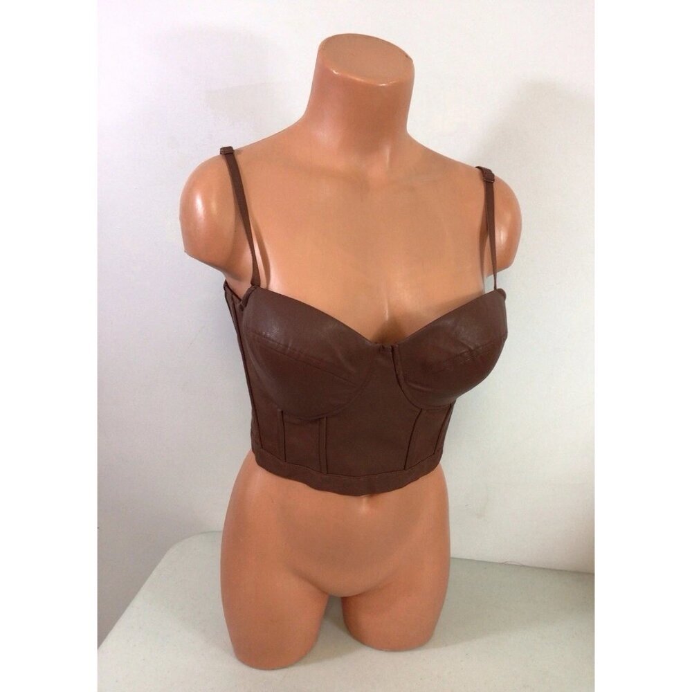Rue 21 Faux Leather Bustier Top Womens Large